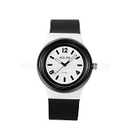 Children's 304 Stainless Steel Silicone Quartz Wrist Watches, Black, 230x25mm, Watch Head: 48x43x13mm(WACH-N016-07)