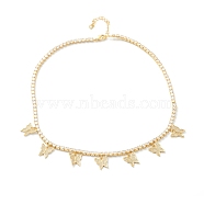 Brass Micro Pave Clear Cubic Zirconia Choker Necklaces, with Cup Chains, Butterfly, Real 18K Gold Plated, 15.74 inch(40cm)(NJEW-H308-01G)