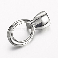 304 Stainless Steel Hook Clasps, For Leather Cord Bracelets Making, Stainless Steel Color, 34x19x10.5mm, Hole: 12.5x15mm(STAS-E133-092P)