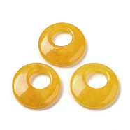 Natural Topaz Jade Pendants, Donut/Pi Disc Charms, 27.5~28x4.5~5.5mm(G-T122-76P)