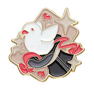 Enamel Pins, Alloy Brooches for Backpack Clothes, Bird, 34x35mm(PW-WG57958-02)