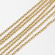 Brass Cable Chains, Unwelded, Oval, Golden, 2x0.4mm(X-CH038-G)