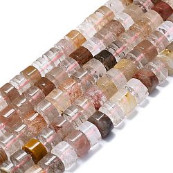 Natural Rutilated Quartz Beads Strands, with Seed Beads, Column, 12.5x6~7mm, Hole: 1mm, about 45pcs/strand, 15.75''(40cm)(G-K245-C09-05)
