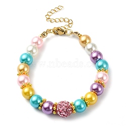 Glass Imitation Pearl Beaded Bracelets for Women, Colorful, 6-3/4 inch(17cm)(BJEW-JB10033-01)