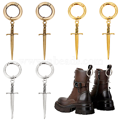 6Pcs 3 Colors Sword Alloy Shoe Charms, for Shoe Decorations, Mixed Color, 85mm, 2pcs/color(HJEW-PH01900)