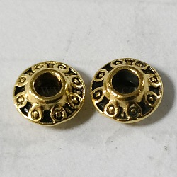 Tibetan Style Alloy Spacer Beads, Cadmium Free & Nickel Free & Lead Free, Bicon, Antique Golden, 6.5x3.5mm, Hole: 2mm(GLF0725Y-A)