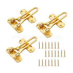 Zinc Alloy Swing Bar Door Lock, Anti-Theft Clasp Back Locking Accessories, Light Gold, 100x63x21mm, Hole: 4.5mm(SW-TAC0002-01A)