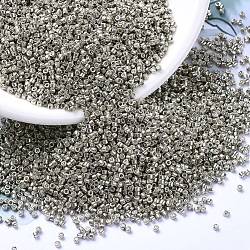 MIYUKI Delica Beads, Cylinder, Japanese Seed Beads, 11/0, (DB0436) Galvanized Pewter, 1.3x1.6mm, Hole: 0.8mm, about 2000pcs/bottle, 10g/bottle(SEED-JP0008-DB0436)