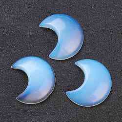 Opalite Cabochons, No Hole/Undrilled, for Wire Wrapped Pendant Making, Moon, 34~35x29~30x7.5~9mm(G-A182-02B)