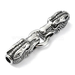 Tibetan Style 304 Stainless Steel Spring Gate Rings, Manual Polishing, Antique Silver, 66mm(FIND-Z046-06AS-04)