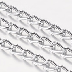 Aluminum Twisted Chains Curb Chains, Unwelded, Oxidated in Silver, Link: 4x5.2mm(CH003Y-15)
