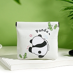 Panda Imitation Leather Coin Purse, Multipurpose Shrapnel Makeup Bag, Headphone Storage Bag, White, 10x11cm(PW-WGC7896-01)