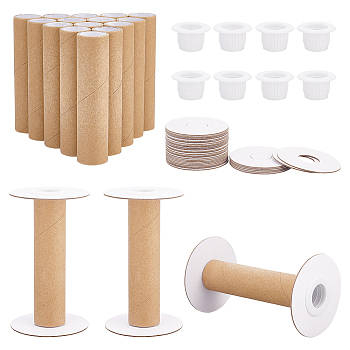 Elite Paper Thread Winding Bobbins, with Plastic Finding, for Cross-Stitch Embroidery Sewing Tool, BurlyWood, 59x99mm, 16 sets/box