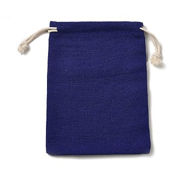 Rectangle Cloth Packing Pouches, Drawstring Bags, Dark Blue, 16x12.85x0.45cm