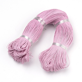 Waxed Cotton Cord, Pearl Pink, 1.5mm, about 360yard/bundle(330m/bundle)