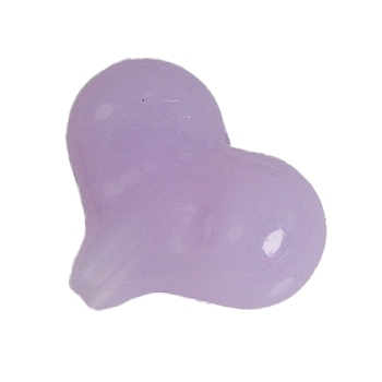 Acrylic Beads, Imitation Jelly, Heart, Lilac, 16.8x21.7x9mm, Hole: 1.5mm, about 315pcs/bag