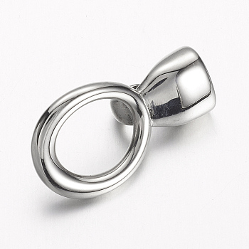 304 Stainless Steel Hook Clasps, For Leather Cord Bracelets Making, Stainless Steel Color, 34x19x10.5mm, Hole: 12.5x15mm