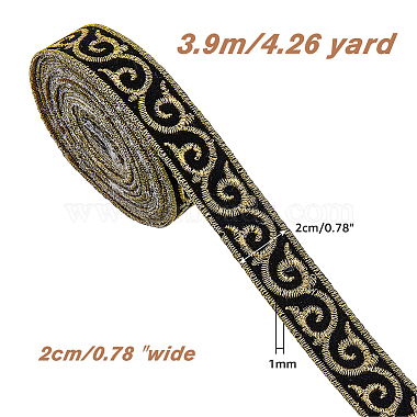 Chinese Style Lace Embroidery Cloth Ribbons(OCOR-WH0067-69A)-2