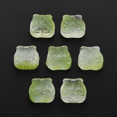 Yellow Green Tiger Glass Beads