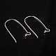 Silver Color Plated Brass Hoop Earrings Findings Kidney Ear Wires Making Findings(X-EC221-S)-2
