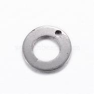 201 Stainless Steel Charms, Ring, Stainless Steel Color, 10x1mm, Hole: 1mm(STAS-D445-104)