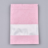 Plastic Zip Lock Bags, Resealable Aluminum Foil Pouch, Food Storage Bags, Rectangle, Maple Leave Pattern, Hot Pink, 15.1x10.1cm, Unilateral Thickness: 3.9 Mil(0.1mm)(X-OPP-P002-C01)