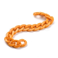 Handmade CCB Plastic Curb Chains, Twisted Chain, with Opaque Spray Painted Acrylic Links, Oval, Orange, link: 22.5x16.5x5mm39, 37 inch(1m)/strand(AJEW-JB00698-01)