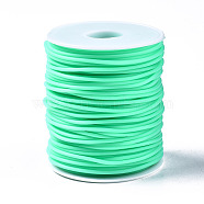 Hollow Pipe PVC Tubular Synthetic Rubber Cord, Wrapped Around White Plastic Spool, Aquamarine, 4mm, Hole: 2mm, about 16.4 yards(15m)/roll(RCOR-R007-4mm-16)