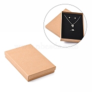 Kraft Paper Box, with Black Sponge Mat, Rectangle, 18x12.5x3cm(CON-WH0009-02)
