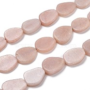 Natural Sunstone Beads Strands, Frosted, Egg Shape, 19~21x14~15x5~6mm, Hole: 1mm, about 20~22pcs/strand, 15.75 inch(40cm)(G-I291-C04)
