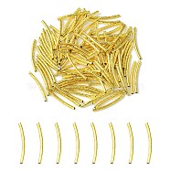 Brass Tube Beads, Curved Tube, Golden, 25x2mm, Hole: 1mm(KK-YW0001-98A-G)