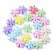 Opaque Polystyrene(PS) Plastic Beads, Flower, Mixed Color, 14x5.5mm, Hole: 1.5mm, about 1500pcs/500g(KY-I004-27)