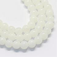Baking Painted Imitation Jade Glass Round Bead Strands, White, 4.5~5mm, Hole: 1mm, about 210pcs/strand, 31.4 inch(DGLA-Q021-4mm-01)