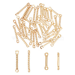 60Pcs 2 Styles 201 Stainless Steel Connector Charms, Bar Links, Golden, 12~15x1~1.3x1~1.3mm, Hole: 0.9~1.2mm, 30pcs/style(STAS-UN0052-42)