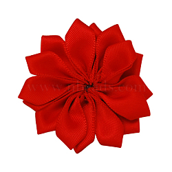Handmade Woven Costume Accessories, Flower, Red, 37x37x7mm(WOVE-QS17-14)