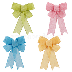 4Pcs 4 Colors Polyester Imitation Linen Bowknots, with Twist Tie, for Spring Easter Decoration, Mixed Color, 290x225x18mm, 1pc/color(DIY-GA0005-35)