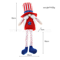 Independence Day Cloth Rudolph Doll, Long Legged Faceless Doll Figurines Desktop Ornament Festival Decoration, Red, 180x150x70mm(GUQI-PW0004-53B)