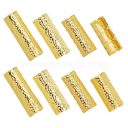 8Pcs 4 Styles Alloy Watch Band Adapter Connectors, Hammered, Column, Golden, 18~24x7.5~8x5~7mm, Hole: 1.7~2.5mm and 2~4x2~5mm, 2pcs/style(FIND-DC0006-84G)