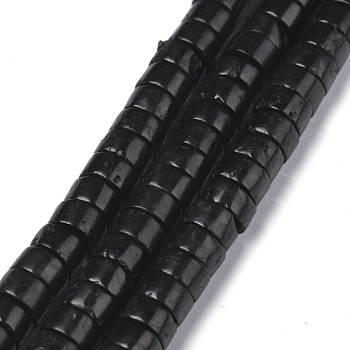 Natural Coal Quartz Beads Strands, Heishi Beads, Flat Round/Disc, 6x3mm, Hole: 1mm, about 119~131pcs/strand, 14.76~15.74 inch(37.5~40cm)