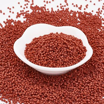 TOHO Japanese Seed Beads, Round, 11/0, (46L) Opaque Terra Cotta, 2x1.5mm, Hole: 0.5mm, about 42000pcs/pound