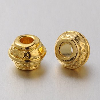 Tibetan Style Alloy Spacer Beads, Lead Free and Cadmium Free, 9x7mm, Hole: 3.5mm