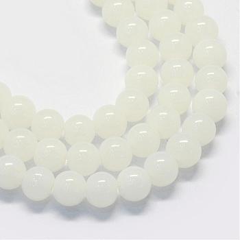Baking Painted Imitation Jade Glass Round Bead Strands, White, 4.5~5mm, Hole: 1mm, about 200~210pcs/strand, 31.4 inch