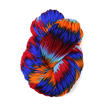 4-Ply Acrylic Fibers Yarn, for Weaving, Knitting & Crochet, Segment Dyed, Colorful, 0.3mm