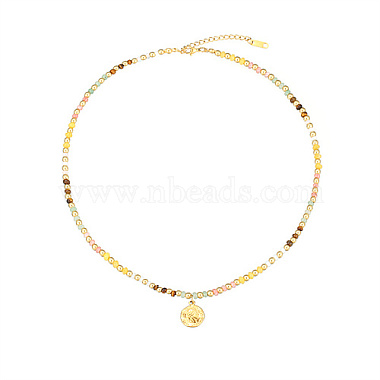 Flat Round Stainless Steel Necklaces