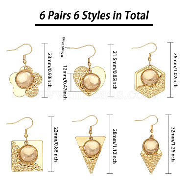 6 Pairs 6 Styles Blank Glass Dome Dangle Earrings(EJEW-AB00003)-2