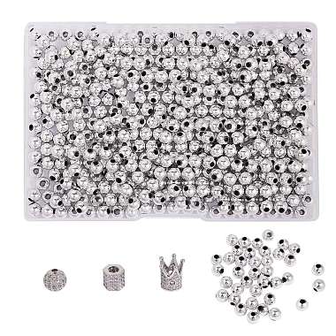 6pcs 3 styles de perles en laiton micro pavé de zircone cubique(ZIRC-SZ0001-17)-8
