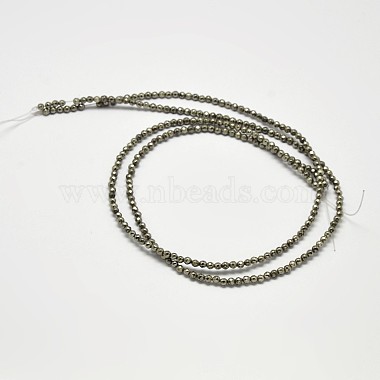Natural Pyrite Round Beads Strands(G-F197-09-2mm)-2