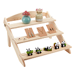 Wood Display Risers, for Bracelet, Earrings, Necklace, Ring Display, Moccasin, 43.3x38.8x24~25cm(ODIS-WH0038-146E)