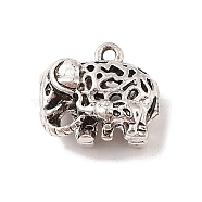 Tibetan Style Alloy Pendant, Cadmium Free & Lead Free, Elephant, Antique Silver, 14x16.5x9mm, Hole: 1.3mm(TIBE-Q090-13AS)