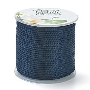 Polyester Braided Cords, for Jewelry Making Beading Crafting, Prussian Blue, 1.5mm, about 21.87 yards(20m)/roll(OCOR-I006-A05-18)